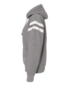 J. America 8847 Men’s Vintage Athletic Hooded Sweatshirt – Smoke Heather (side)