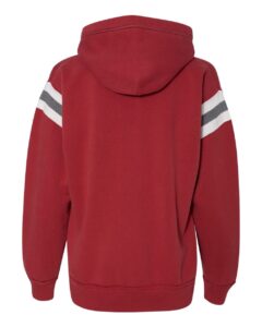 J. America 8847 Men’s Vintage Athletic Hooded Sweatshirt – Simply Red (back)