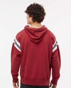 J. America 8847 Men’s Vintage Athletic Hooded Sweatshirt – Simply Red (on model back)