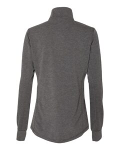 J. America 8433 Women’s Omega Stretch Quarter-Zip Pullover – Charcoal Triblend (back)