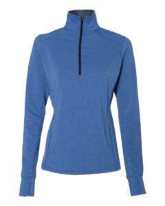 J. America 8433 Women’s Omega Stretch Quarter-Zip Pullover – Royal Triblend
