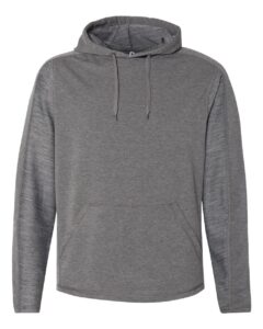 J. America 8435 Men’s Omega Stretch Hooded Sweatshirt – Charcoal Triblend
