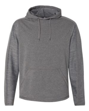J. America 8435 Men’s Omega Stretch Hooded Sweatshirt – Charcoal Triblend