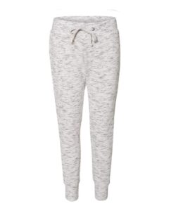 J. America 8675 Women’s Mélange Fleece Joggers – White