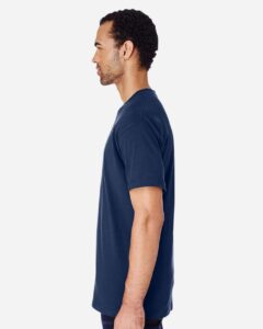 Gildan H000 Unisex Hammer™ T-Shirt – Dark Navy (on model side)
