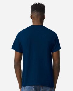 Gildan 8000 Unisex DryBlend® T-Shirt – Dark Navy (on model back)