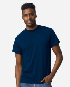 Gildan 8000 Unisex DryBlend® T-Shirt – Dark Navy (on model)