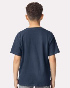 Gildan 5000B Youth Heavy Cotton™ T-Shirt – Blue Dusk (on model back)
