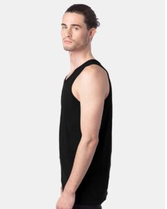 ComfortWash by Hanes GDH300 Unisex Garment-Dyed Unisex Tank Top – Black (on model side)