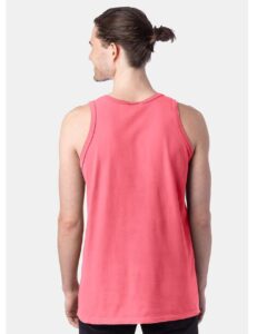 ComfortWash by Hanes GDH300 Unisex Garment-Dyed Unisex Tank Top – Coral Craze (on model back)