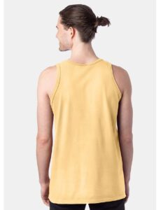 ComfortWash by Hanes GDH300 Unisex Garment-Dyed Unisex Tank Top – Summer Squash Yellow (on model back)