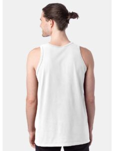 ComfortWash by Hanes GDH300 Unisex Garment-Dyed Unisex Tank Top – White (on model back)
