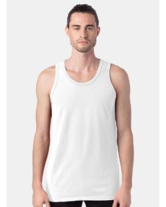ComfortWash by Hanes GDH300 Unisex Garment-Dyed Unisex Tank Top – White (on model)