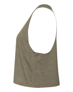 BELLA + CANVAS 6682 Women’s Racerback Crop Tank – Heather Olive (side)