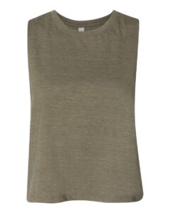 BELLA + CANVAS 6682 Women’s Racerback Crop Tank – Heather Olive
