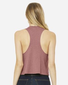 BELLA + CANVAS 6682 Women’s Racerback Crop Tank – Heather Mauve (on model back)