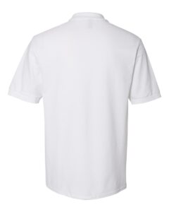 JERZEES 443M Men’s 100% Ring-Spun Cotton Piqué Polo – White (back)