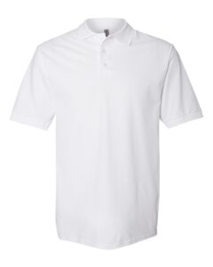 JERZEES 443M Men’s 100% Ring-Spun Cotton Piqué Polo – White