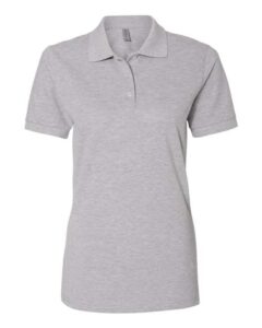 JERZEES 443W Women’s 100% Ring-Spun Cotton Piqué Polo – Athletic Heather