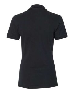 JERZEES 443W Women’s 100% Ring-Spun Cotton Piqué Polo – Black (back)