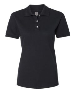 JERZEES 443W Women’s 100% Ring-Spun Cotton Piqué Polo – Black