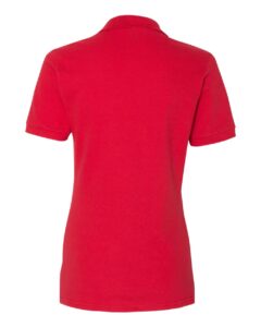 JERZEES 443W Women’s 100% Ring-Spun Cotton Piqué Polo – True Red (back)