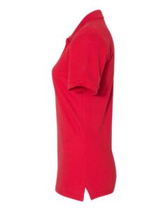JERZEES 443W Women’s 100% Ring-Spun Cotton Piqué Polo – True Red (side)