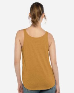 Next Level 5033 Women’s Festival Tank – Antique Gold (on model back)