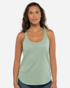 Next Level 5033 Women’s Festival Tank – Stonewash Green (on model)