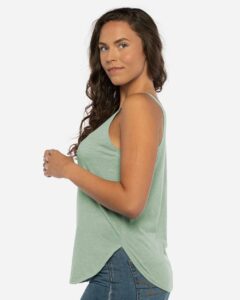 Next Level 5033 Women’s Festival Tank – Stonewash Green (on model side)