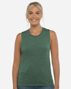Next Level 5013 Women’s Festival Muscle Tank – Royal Pine (on model)