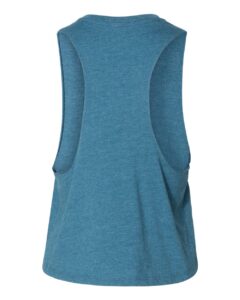 BELLA + CANVAS 6682 Women’s Racerback Crop Tank – Heather Deep Teal (back)