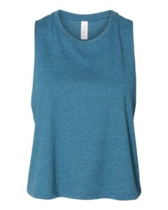 BELLA + CANVAS 6682 Women’s Racerback Crop Tank – Heather Deep Teal