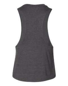 BELLA + CANVAS 6682 Women’s Racerback Crop Tank – Dark Grey Heather (back)