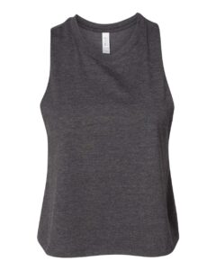 BELLA + CANVAS 6682 Women’s Racerback Crop Tank – Dark Grey Heather
