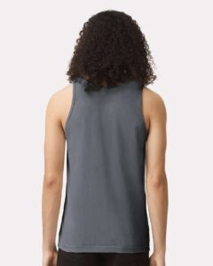 American Apparel 2408 Unisex Fine Jersey Tank – Asphalt (on model back)