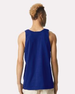 American Apparel 2408 Unisex Fine Jersey Tank – Lapis (on model back)