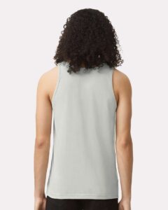 American Apparel 2408 Unisex Fine Jersey Tank – New Silver (on model back)