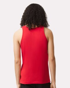 American Apparel 2408 Unisex Fine Jersey Tank – Red (on model back)