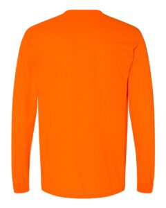 Gildan 8400 Unisex DryBlend® 50/50 Long Sleeve T-Shirt – Safety Orange (back)