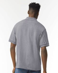 Gildan 8800 Unisex DryBlend® Polo – Graphite Heather (on model back)