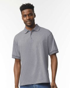 Gildan 8800 Unisex DryBlend® Polo – Graphite Heather (on model)