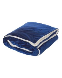 Alpine Fleece 8726 Oversized Mink Sherpa Blanket – Royal (side)