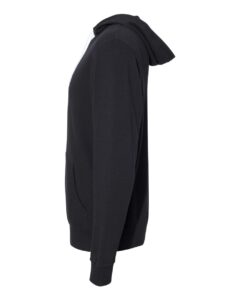 Independent Trading Co. AFX90UN Unisex Lightweight Hooded Sweatshirt – Black (side)