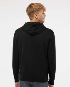 Independent Trading Co. AFX90UN Unisex Lightweight Hooded Sweatshirt – Black (on model back)