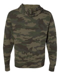 Independent Trading Co. AFX90UN Unisex Lightweight Hooded Sweatshirt – Forest Camo (back)
