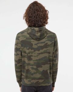 Independent Trading Co. AFX90UN Unisex Lightweight Hooded Sweatshirt – Forest Camo (on model back)