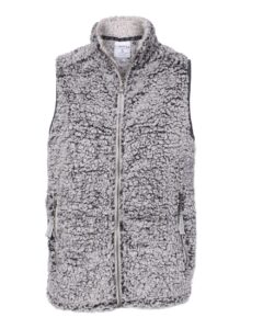 J. America 8456 Women’s Epic Sherpa Full-Zip Vest – Black Heather