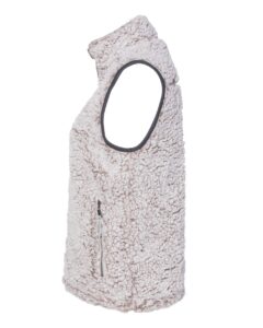 J. America 8456 Women’s Epic Sherpa Full-Zip Vest – Oatmeal Heather (side)