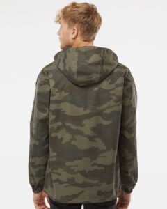 Independent Trading Co. EXP94NAW Men’s Nylon Anorak – Forest Camo (on model back)